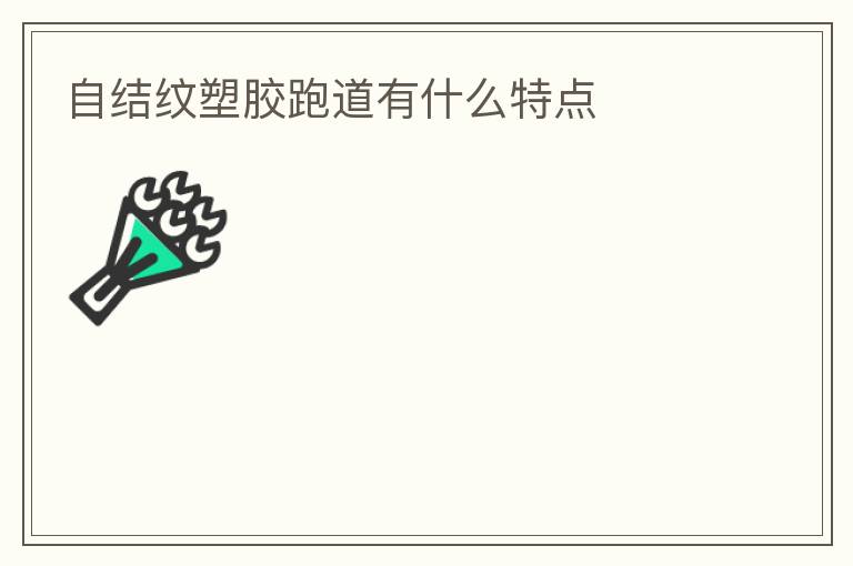 自結(jié)紋塑膠跑道有什么特點 自結(jié)紋塑膠跑道有什么特點