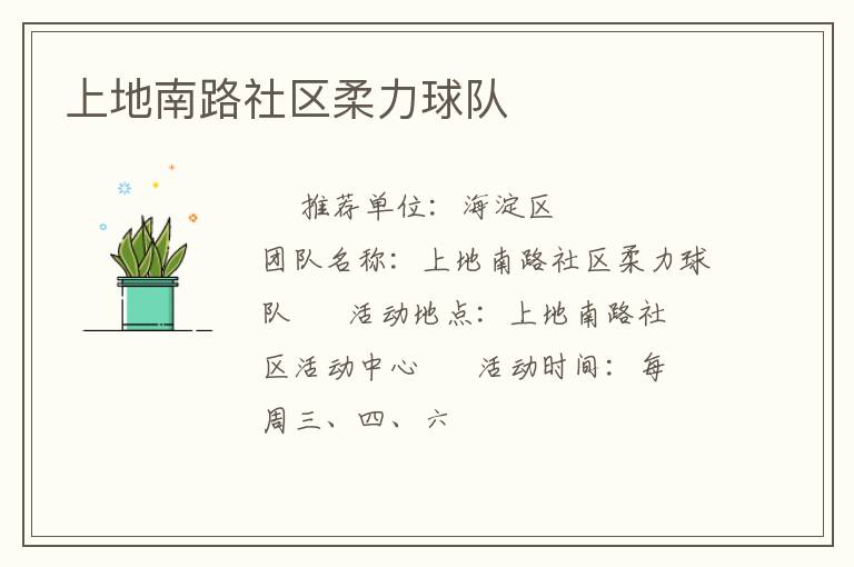 上地南路社區(qū)柔力球隊