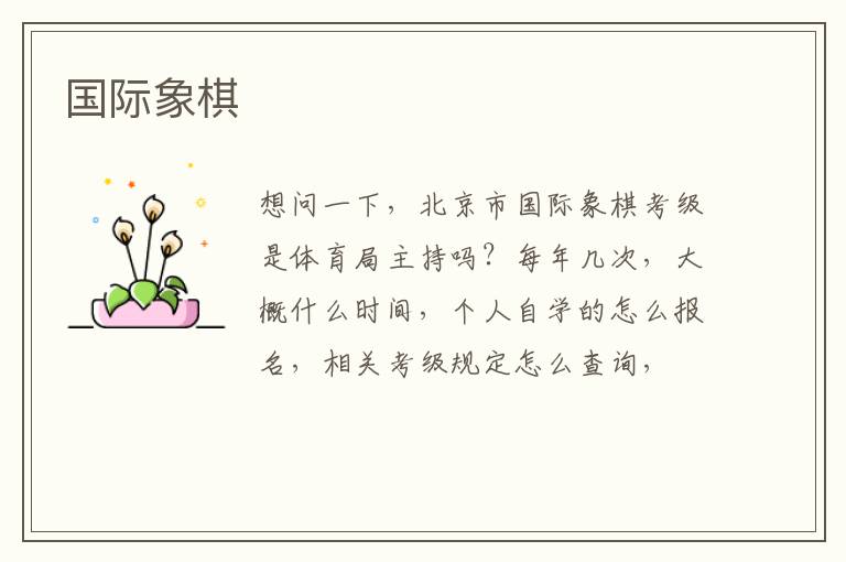 國際象棋 國際象棋