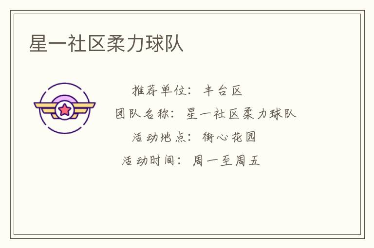 星一社區(qū)柔力球隊(duì) 星一社區(qū)柔力球隊(duì)