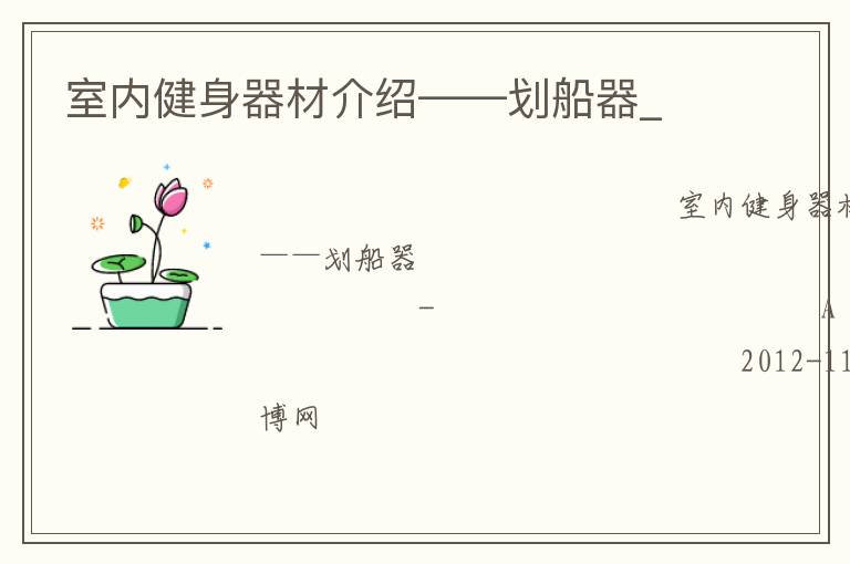 室內(nèi)健身器材介紹——劃船器_ 室內(nèi)健身器材介紹——劃船器_