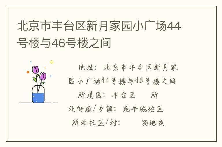 北京市豐臺(tái)區(qū)新月家園小廣場44號(hào)樓與46號(hào)樓之間