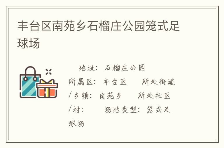豐臺區(qū)南苑鄉(xiāng)石榴莊公園籠式足球場 豐臺區(qū)南苑鄉(xiāng)石榴莊公園籠式足球場