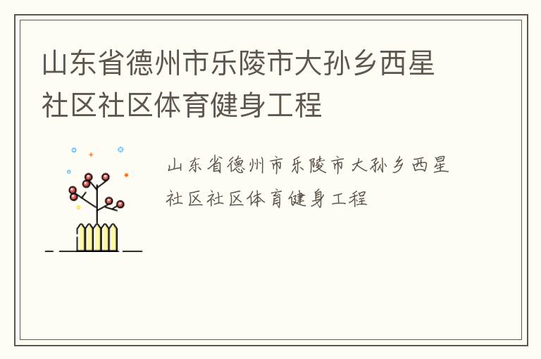 山東省德州市樂(lè)陵市大孫鄉(xiāng)西星社區(qū)社區(qū)體育健身工程 山東省德州市樂(lè)陵市大孫鄉(xiāng)西星社區(qū)社區(qū)體育健身工程