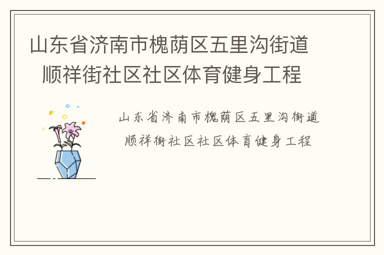 山東省濟南市槐蔭區(qū)五里溝街道  順祥街社區(qū)社區(qū)體育健身工程 山東省濟南市槐蔭區(qū)五里溝街道  順祥街社區(qū)社區(qū)體育健身工程