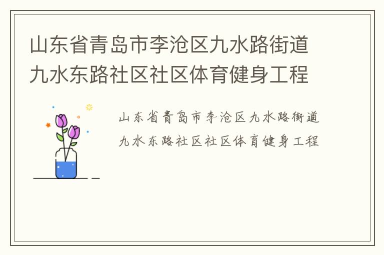 山東省青島市李滄區(qū)九水路街道九水東路社區(qū)社區(qū)體育健身工程 山東省青島市李滄區(qū)九水路街道九水東路社區(qū)社區(qū)體育健身工程