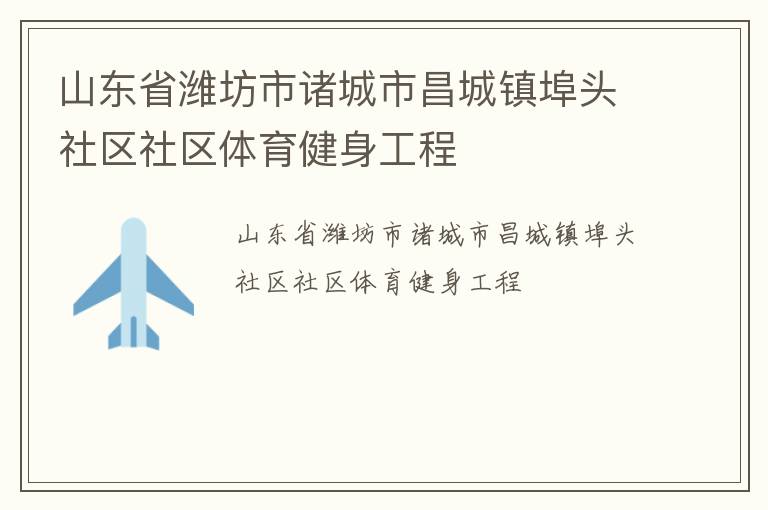 山東省濰坊市諸城市昌城鎮(zhèn)埠頭社區(qū)社區(qū)體育健身工程 山東省濰坊市諸城市昌城鎮(zhèn)埠頭社區(qū)社區(qū)體育健身工程
