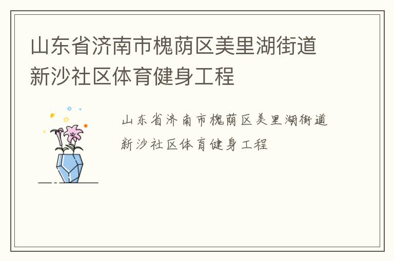 山東省濟(jì)南市槐蔭區(qū)美里湖街道新沙社區(qū)體育健身工程 山東省濟(jì)南市槐蔭區(qū)美里湖街道新沙社區(qū)體育健身工程