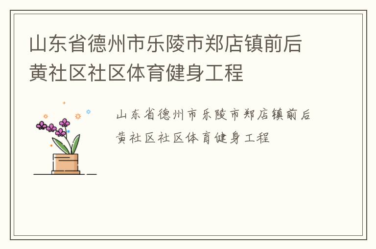 山東省德州市樂(lè)陵市鄭店鎮(zhèn)前后黃社區(qū)社區(qū)體育健身工程 山東省德州市樂(lè)陵市鄭店鎮(zhèn)前后黃社區(qū)社區(qū)體育健身工程