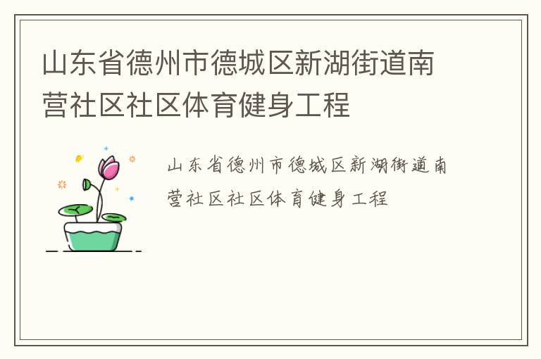 山東省德州市德城區(qū)新湖街道南營社區(qū)社區(qū)體育健身工程
