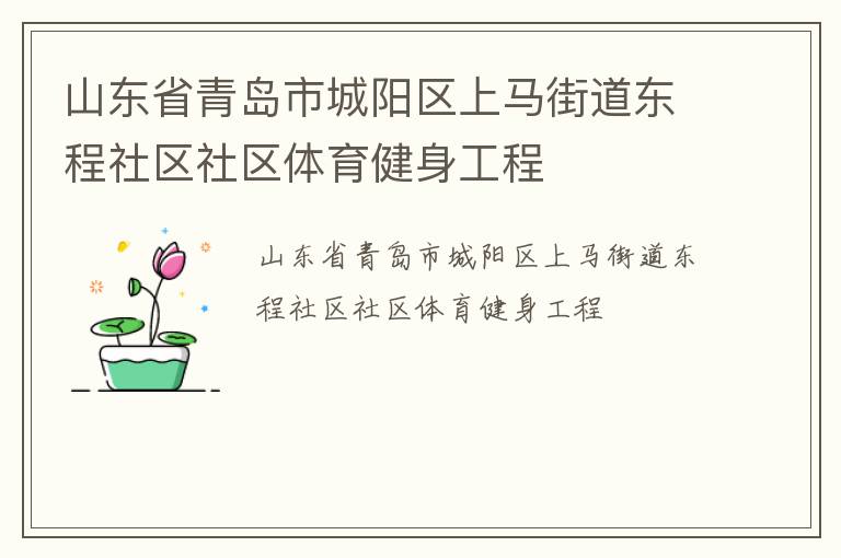 山東省青島市城陽區(qū)上馬街道東程社區(qū)社區(qū)體育健身工程 山東省青島市城陽區(qū)上馬街道東程社區(qū)社區(qū)體育健身工程