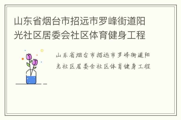 山東省煙臺(tái)市招遠(yuǎn)市羅峰街道陽(yáng)光社區(qū)居委會(huì)社區(qū)體育健身工程 山東省煙臺(tái)市招遠(yuǎn)市羅峰街道陽(yáng)光社區(qū)居委會(huì)社區(qū)體育健身工程