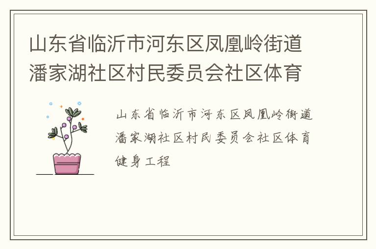 山東省臨沂市河?xùn)|區(qū)鳳凰嶺街道潘家湖社區(qū)村民委員會(huì)社區(qū)體育健身工程 山東省臨沂市河?xùn)|區(qū)鳳凰嶺街道潘家湖社區(qū)村民委員會(huì)社區(qū)體育健身工程
