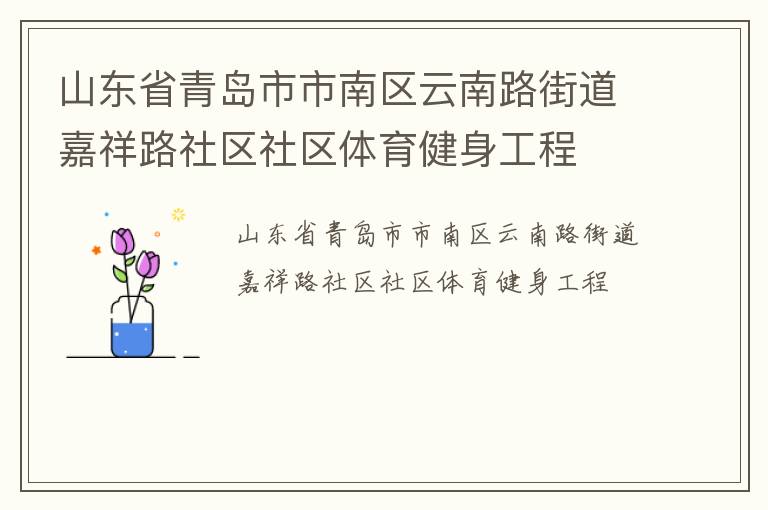 山東省青島市市南區(qū)云南路街道嘉祥路社區(qū)社區(qū)體育健身工程 山東省青島市市南區(qū)云南路街道嘉祥路社區(qū)社區(qū)體育健身工程
