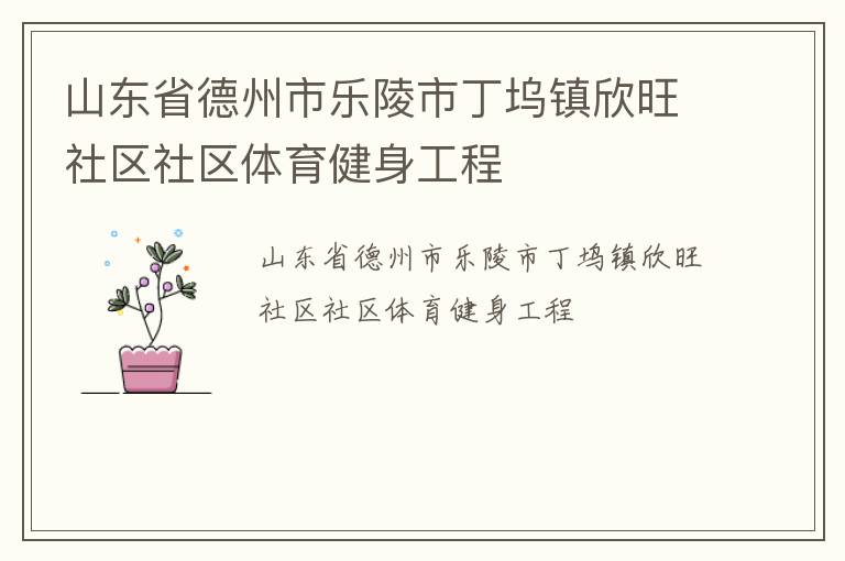 山東省德州市樂陵市丁塢鎮(zhèn)欣旺社區(qū)社區(qū)體育健身工程 山東省德州市樂陵市丁塢鎮(zhèn)欣旺社區(qū)社區(qū)體育健身工程