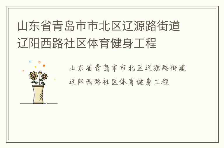 山東省青島市市北區(qū)遼源路街道遼陽西路社區(qū)體育健身工程 山東省青島市市北區(qū)遼源路街道遼陽西路社區(qū)體育健身工程