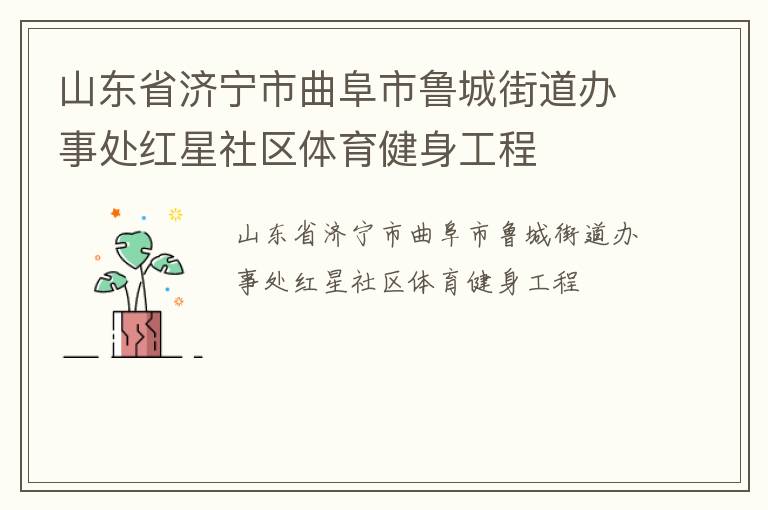 山東省濟寧市曲阜市魯城街道辦事處紅星社區(qū)體育健身工程 山東省濟寧市曲阜市魯城街道辦事處紅星社區(qū)體育健身工程