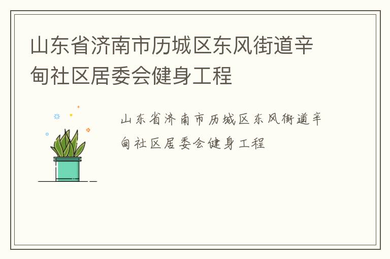 山東省濟南市歷城區(qū)東風(fēng)街道辛甸社區(qū)居委會健身工程