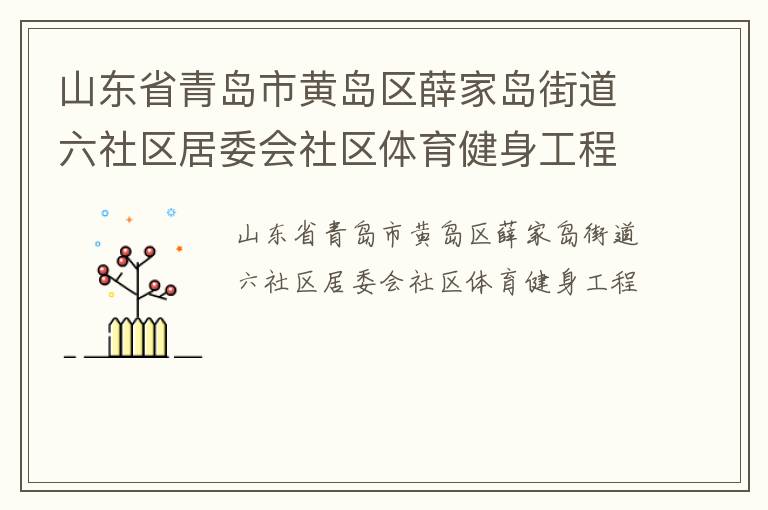 山東省青島市黃島區(qū)薛家島街道六社區(qū)居委會社區(qū)體育健身工程 山東省青島市黃島區(qū)薛家島街道六社區(qū)居委會社區(qū)體育健身工程
