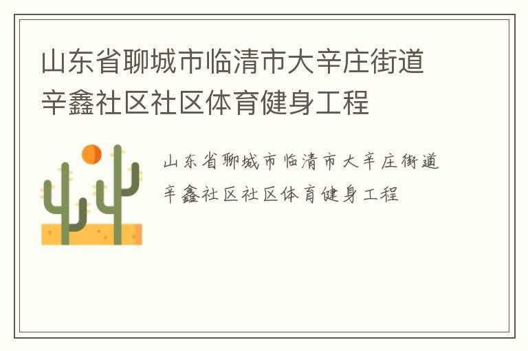 山東省聊城市臨清市大辛莊街道辛鑫社區(qū)社區(qū)體育健身工程
