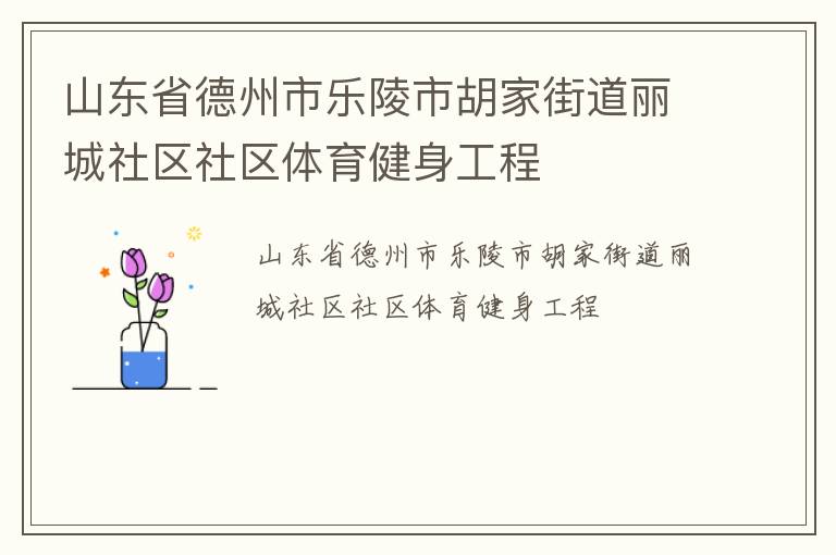 山東省德州市樂陵市胡家街道麗城社區(qū)社區(qū)體育健身工程 山東省德州市樂陵市胡家街道麗城社區(qū)社區(qū)體育健身工程