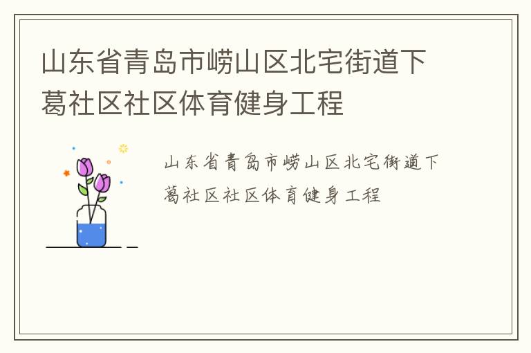 山東省青島市嶗山區(qū)北宅街道下葛社區(qū)社區(qū)體育健身工程 山東省青島市嶗山區(qū)北宅街道下葛社區(qū)社區(qū)體育健身工程