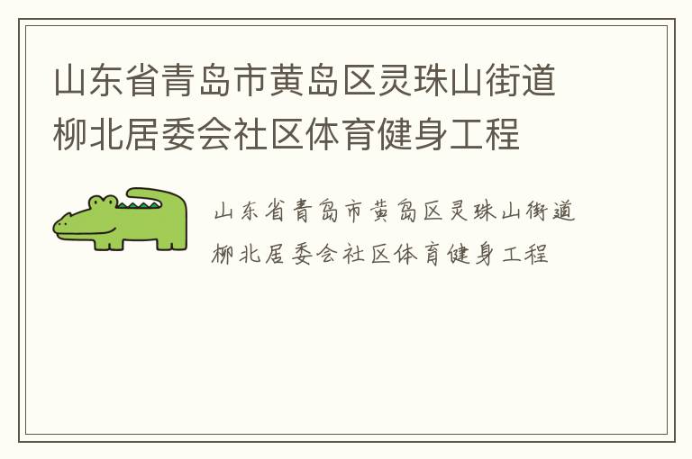 山東省青島市黃島區(qū)靈珠山街道柳北居委會社區(qū)體育健身工程 山東省青島市黃島區(qū)靈珠山街道柳北居委會社區(qū)體育健身工程