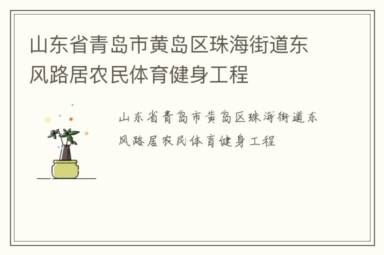 山東省青島市黃島區(qū)珠海街道東風(fēng)路居農(nóng)民體育健身工程 山東省青島市黃島區(qū)珠海街道東風(fēng)路居農(nóng)民體育健身工程