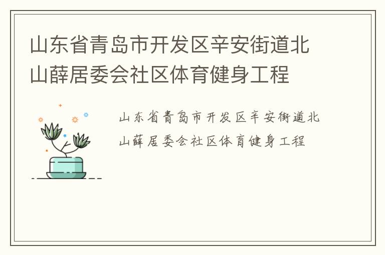 山東省青島市開發(fā)區(qū)辛安街道北山薛居委會(huì)社區(qū)體育健身工程 山東省青島市開發(fā)區(qū)辛安街道北山薛居委會(huì)社區(qū)體育健身工程