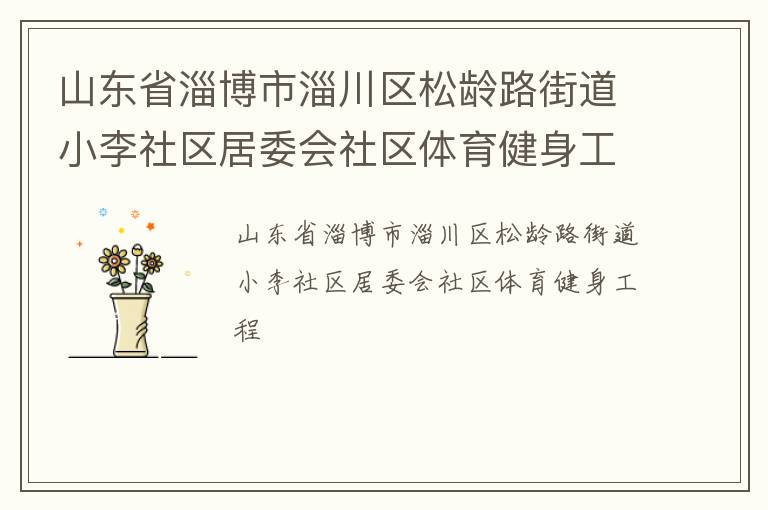 山東省淄博市淄川區(qū)松齡路街道小李社區(qū)居委會(huì)社區(qū)體育健身工程 山東省淄博市淄川區(qū)松齡路街道小李社區(qū)居委會(huì)社區(qū)體育健身工程