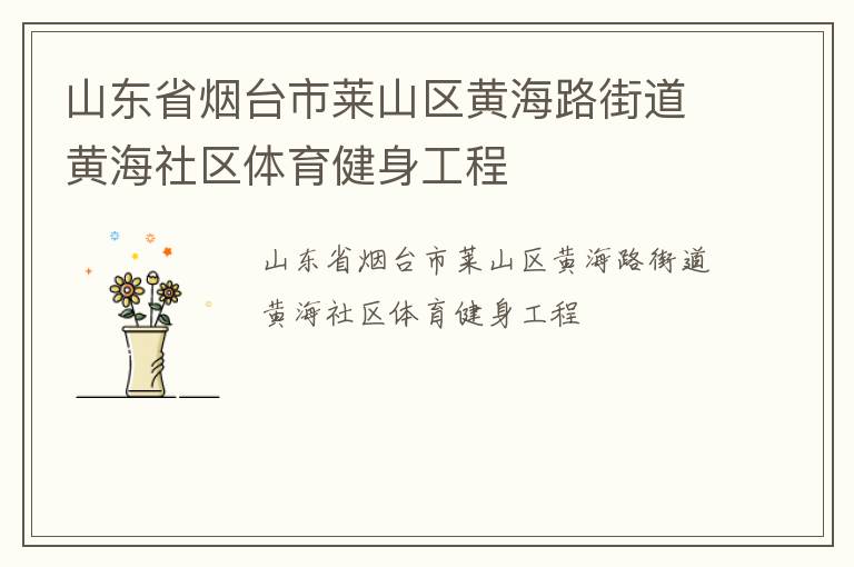 山東省煙臺市萊山區(qū)黃海路街道黃海社區(qū)體育健身工程