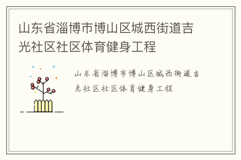 山東省淄博市博山區(qū)城西街道吉光社區(qū)社區(qū)體育健身工程 山東省淄博市博山區(qū)城西街道吉光社區(qū)社區(qū)體育健身工程