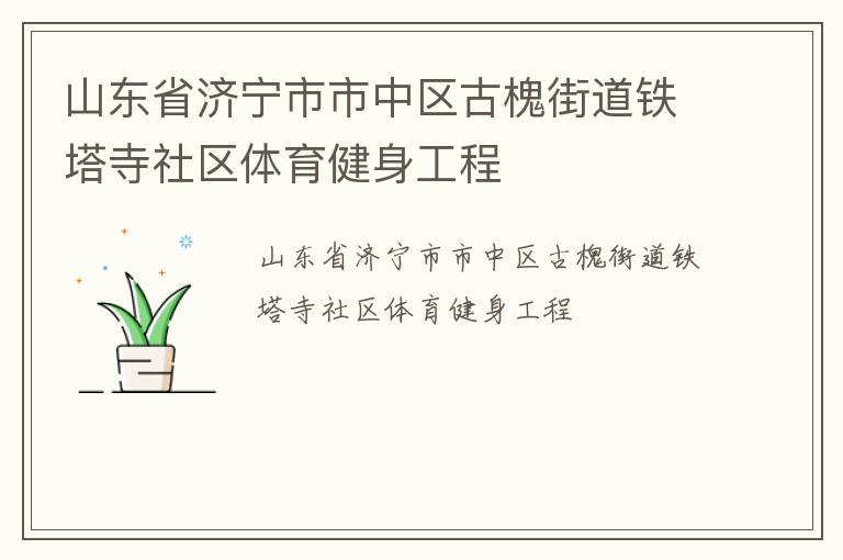 山東省濟(jì)寧市市中區(qū)古槐街道鐵塔寺社區(qū)體育健身工程 山東省濟(jì)寧市市中區(qū)古槐街道鐵塔寺社區(qū)體育健身工程