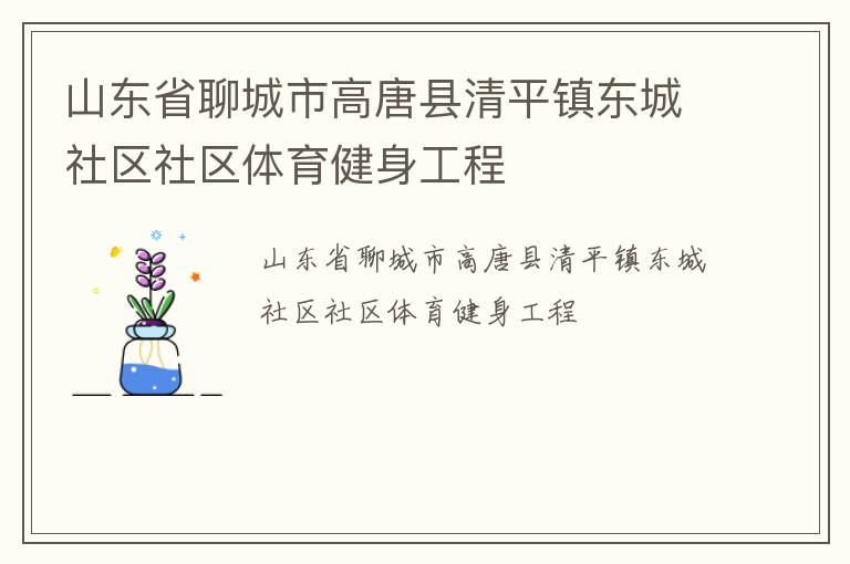 山東省聊城市高唐縣清平鎮(zhèn)東城社區(qū)社區(qū)體育健身工程 山東省聊城市高唐縣清平鎮(zhèn)東城社區(qū)社區(qū)體育健身工程