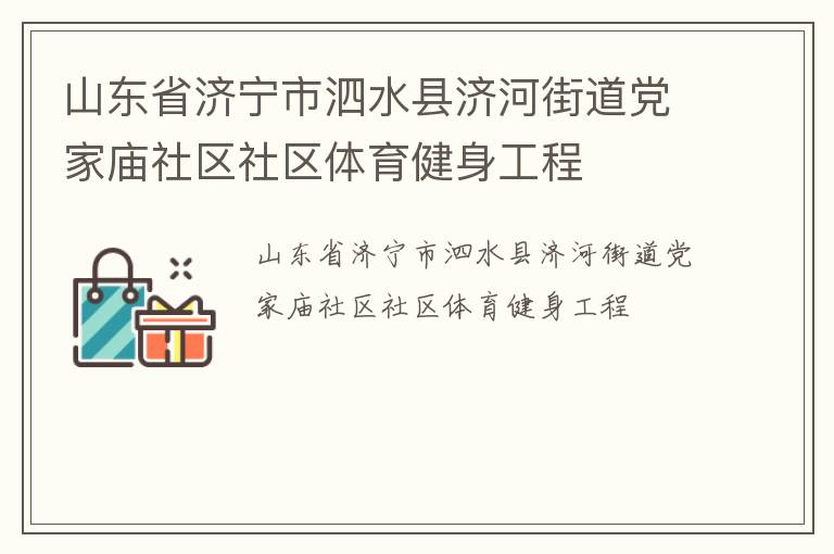 山東省濟寧市泗水縣濟河街道黨家廟社區(qū)社區(qū)體育健身工程