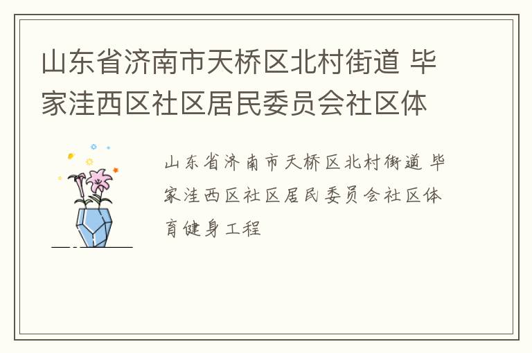 山東省濟南市天橋區(qū)北村街道 畢家洼西區(qū)社區(qū)居民委員會社區(qū)體育健身工程 山東省濟南市天橋區(qū)北村街道 畢家洼西區(qū)社區(qū)居民委員會社區(qū)體育健身工程