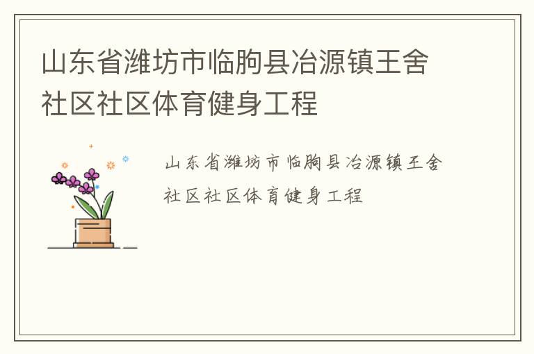 山東省濰坊市臨朐縣冶源鎮(zhèn)王舍社區(qū)社區(qū)體育健身工程