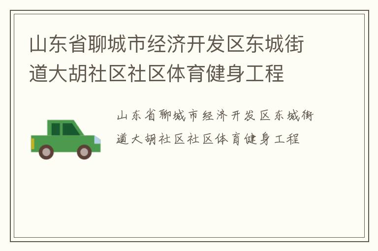 山東省聊城市經(jīng)濟開發(fā)區(qū)東城街道大胡社區(qū)社區(qū)體育健身工程