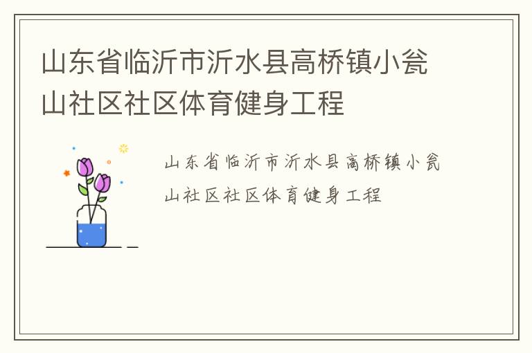 山東省臨沂市沂水縣高橋鎮(zhèn)小甕山社區(qū)社區(qū)體育健身工程 山東省臨沂市沂水縣高橋鎮(zhèn)小甕山社區(qū)社區(qū)體育健身工程