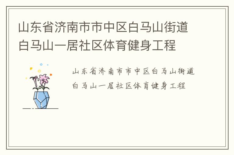 山東省濟(jì)南市市中區(qū)白馬山街道白馬山一居社區(qū)體育健身工程 山東省濟(jì)南市市中區(qū)白馬山街道白馬山一居社區(qū)體育健身工程