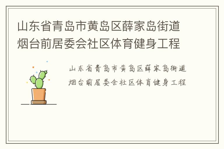山東省青島市黃島區(qū)薛家島街道煙臺(tái)前居委會(huì)社區(qū)體育健身工程 山東省青島市黃島區(qū)薛家島街道煙臺(tái)前居委會(huì)社區(qū)體育健身工程