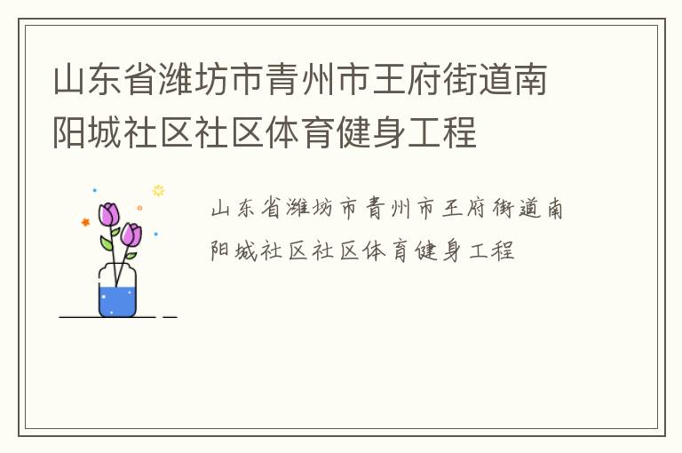 山東省濰坊市青州市王府街道南陽(yáng)城社區(qū)社區(qū)體育健身工程 山東省濰坊市青州市王府街道南陽(yáng)城社區(qū)社區(qū)體育健身工程