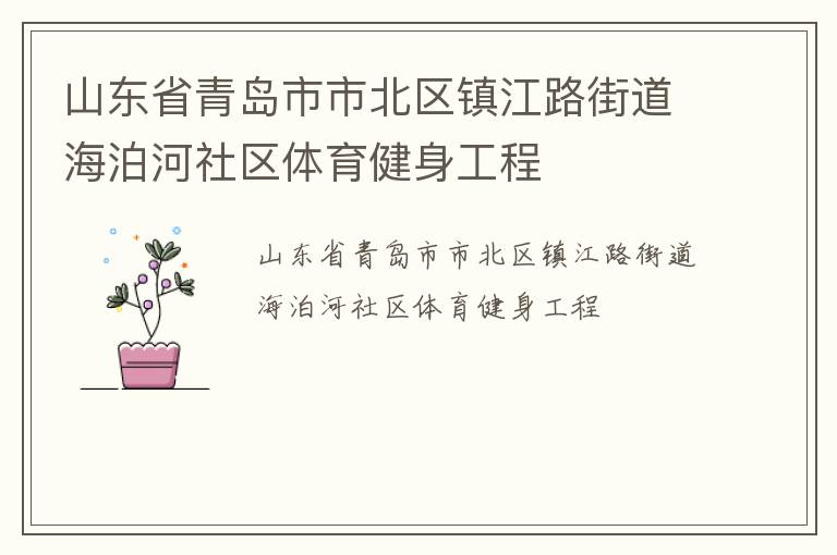山東省青島市市北區(qū)鎮(zhèn)江路街道海泊河社區(qū)體育健身工程 山東省青島市市北區(qū)鎮(zhèn)江路街道海泊河社區(qū)體育健身工程