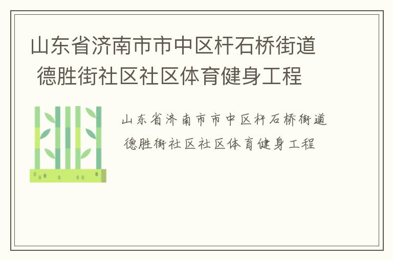 山東省濟南市市中區(qū)桿石橋街道 德勝街社區(qū)社區(qū)體育健身工程 山東省濟南市市中區(qū)桿石橋街道 德勝街社區(qū)社區(qū)體育健身工程