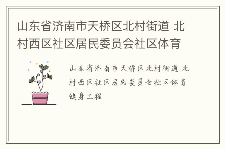山東省濟南市天橋區(qū)北村街道 北村西區(qū)社區(qū)居民委員會社區(qū)體育健身工程 山東省濟南市天橋區(qū)北村街道 北村西區(qū)社區(qū)居民委員會社區(qū)體育健身工程