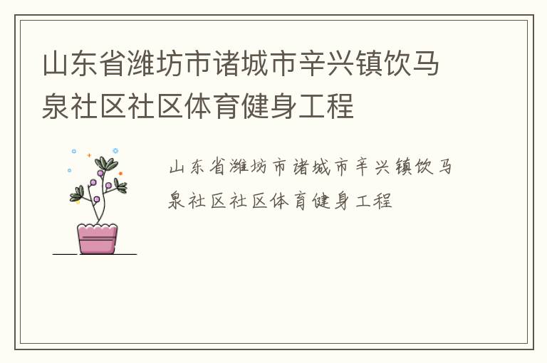 山東省濰坊市諸城市辛興鎮(zhèn)飲馬泉社區(qū)社區(qū)體育健身工程 山東省濰坊市諸城市辛興鎮(zhèn)飲馬泉社區(qū)社區(qū)體育健身工程