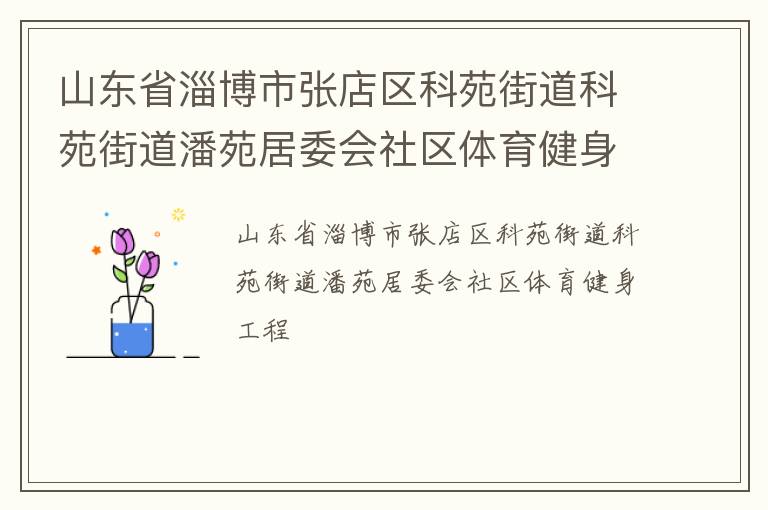 山東省淄博市張店區(qū)科苑街道科苑街道潘苑居委會(huì)社區(qū)體育健身工程 山東省淄博市張店區(qū)科苑街道科苑街道潘苑居委會(huì)社區(qū)體育健身工程