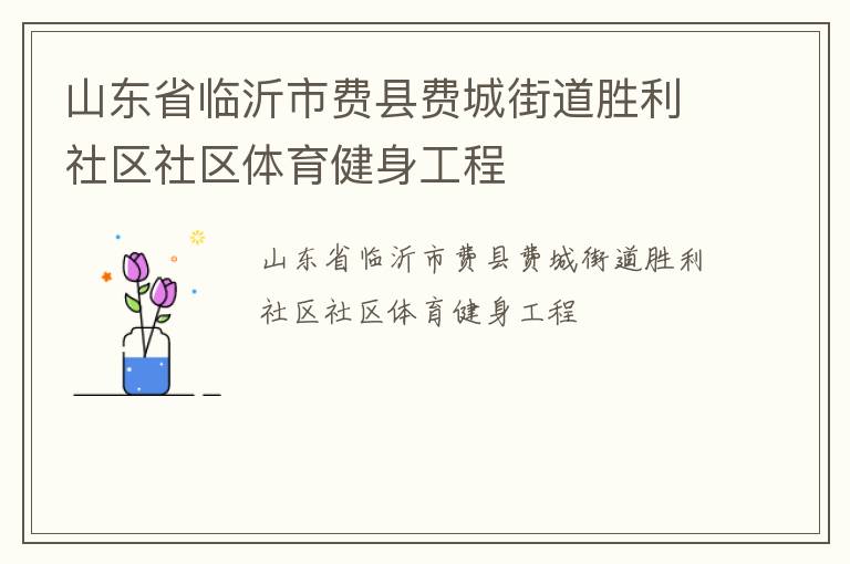 山東省臨沂市費縣費城街道勝利社區(qū)社區(qū)體育健身工程 山東省臨沂市費縣費城街道勝利社區(qū)社區(qū)體育健身工程