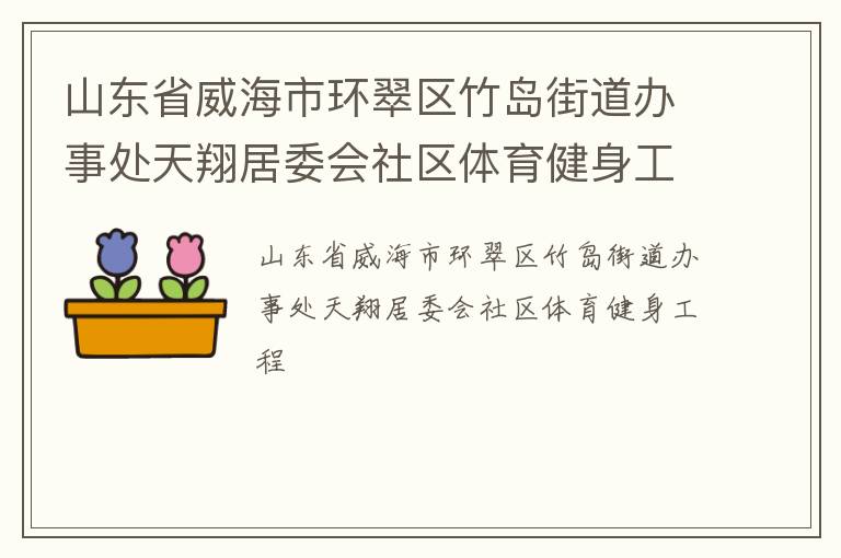 山東省威海市環(huán)翠區(qū)竹島街道辦事處天翔居委會社區(qū)體育健身工程 山東省威海市環(huán)翠區(qū)竹島街道辦事處天翔居委會社區(qū)體育健身工程