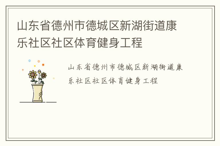 山東省德州市德城區(qū)新湖街道康樂社區(qū)社區(qū)體育健身工程